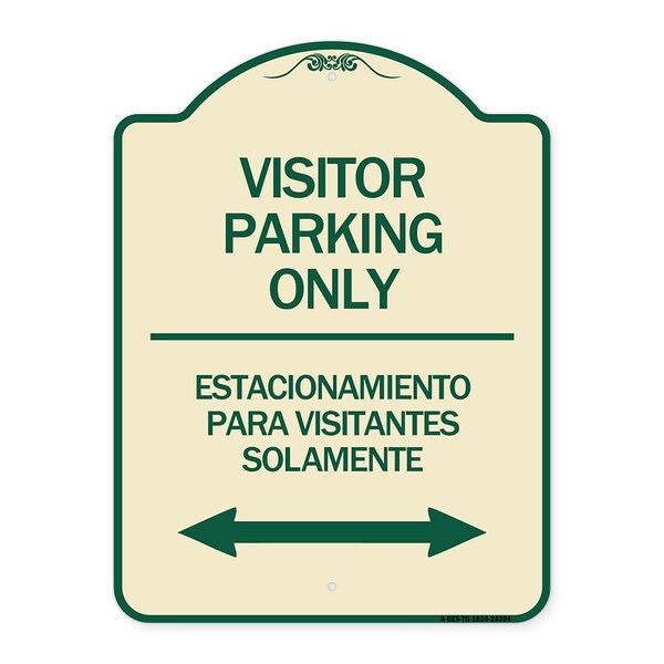 Bilingual Reserved Parking Visitor Parking Only Estacionamiento Para Visitantes, A-DES-TG-1824-24304